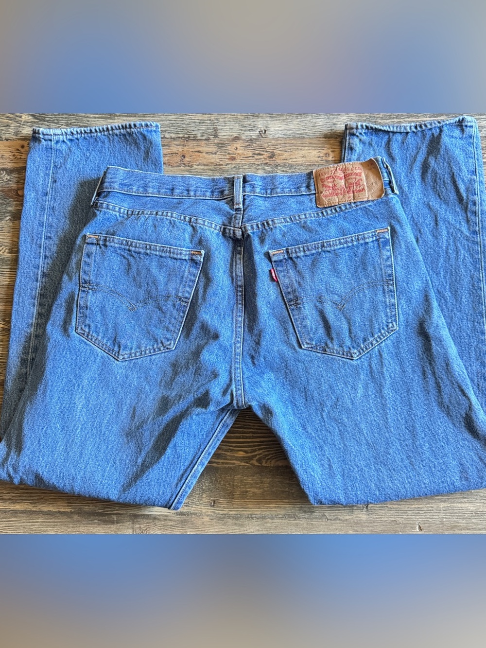 Levi's Medium Blue Men's Straight Jeans Button Fly Size 36 X 30